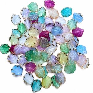 Golden mapel Leaf Charms – Premium Pastel Acrylic Pendant Beads for DIY Jewelry Making(pack of 30)