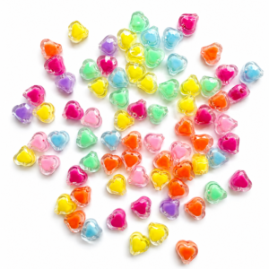 Heart beads Crystal Glow Premium Acrylic Charms for DIY Jewelry Making & Creative Craft Projects(pack of 20)