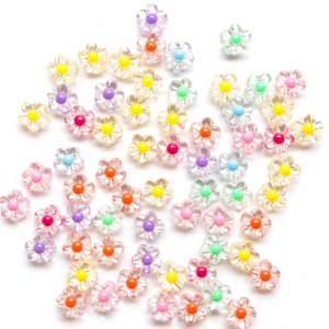 lily flower beads Crystal Glow Premium Acrylic Charms for DIY Jewelry Making & Creative Craft Projects(pack of 20)