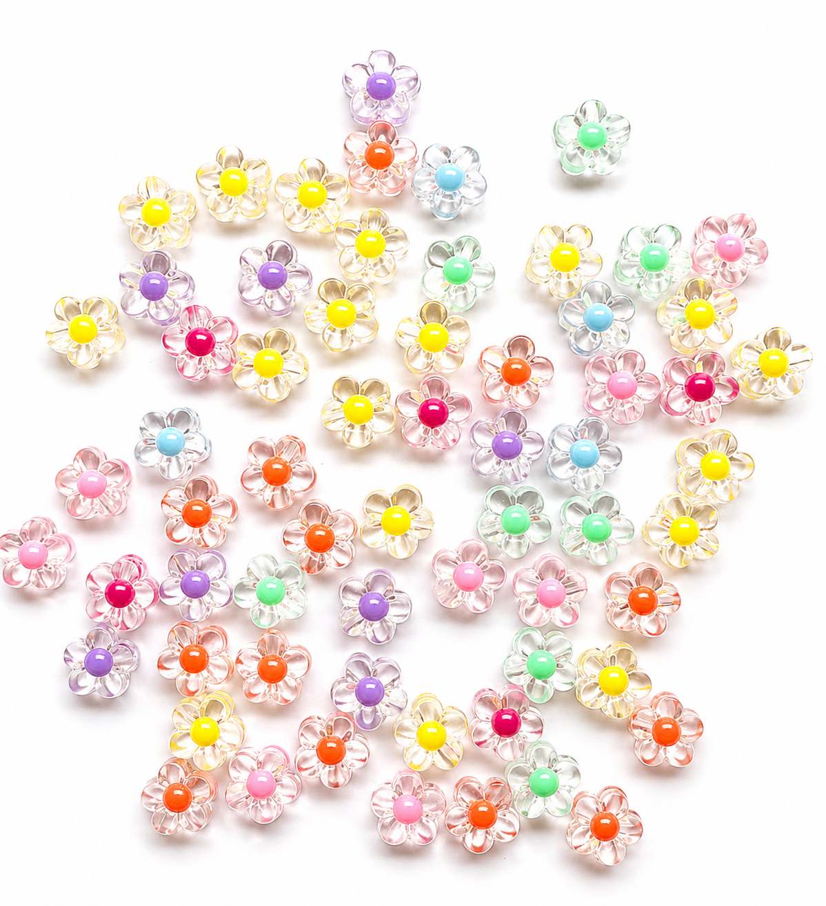 lily flower beads Crystal Glow Premium Acrylic Charms for DIY Jewelry Making & Creative Craft Projects(pack of 20)