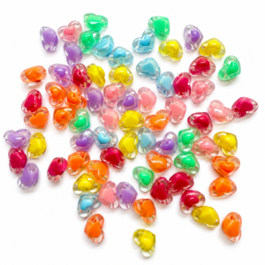 Love beads Crystal Glow Premium Acrylic Charms for DIY Jewelry Making & Creative Craft Projects(pack of 20)
