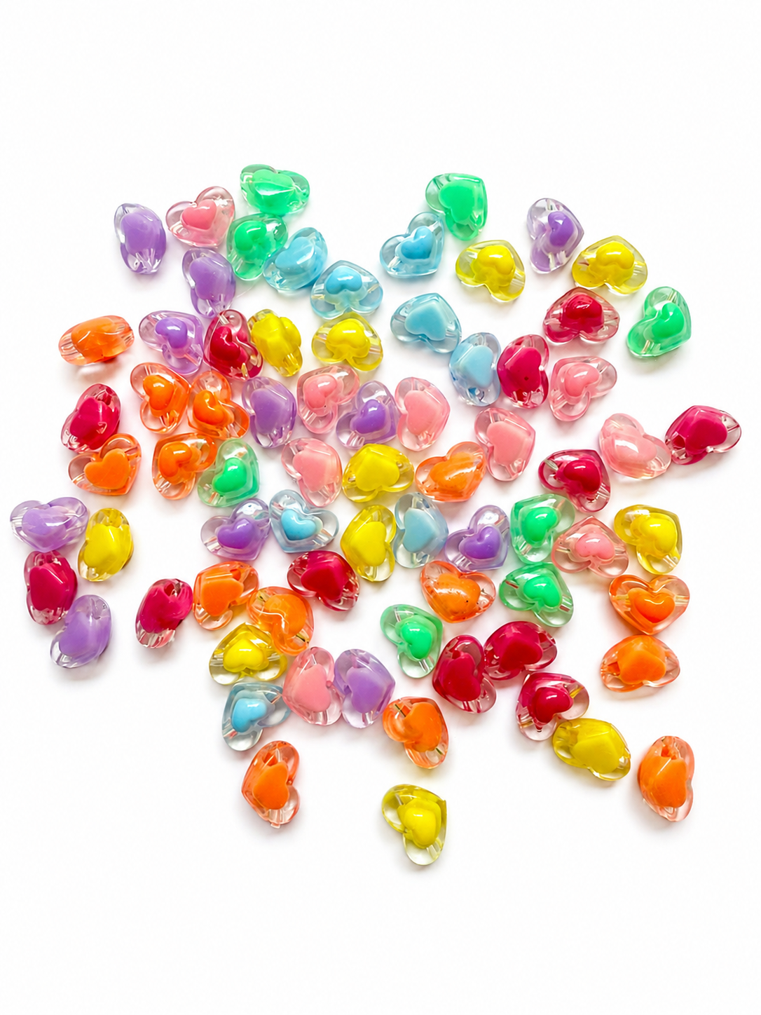 Love beads Crystal Glow Premium Acrylic Charms for DIY Jewelry Making & Creative Craft Projects(pack of 20)