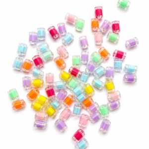 Pipe beads Crystal Glow Premium Acrylic Charms for DIY Jewelry Making & Creative Craft Projects(pack of 20)