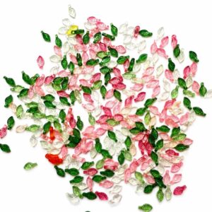 Lil Leaf Shape Acrylic Beads – Mix Shade for Jewellery Making & DIY Crafts