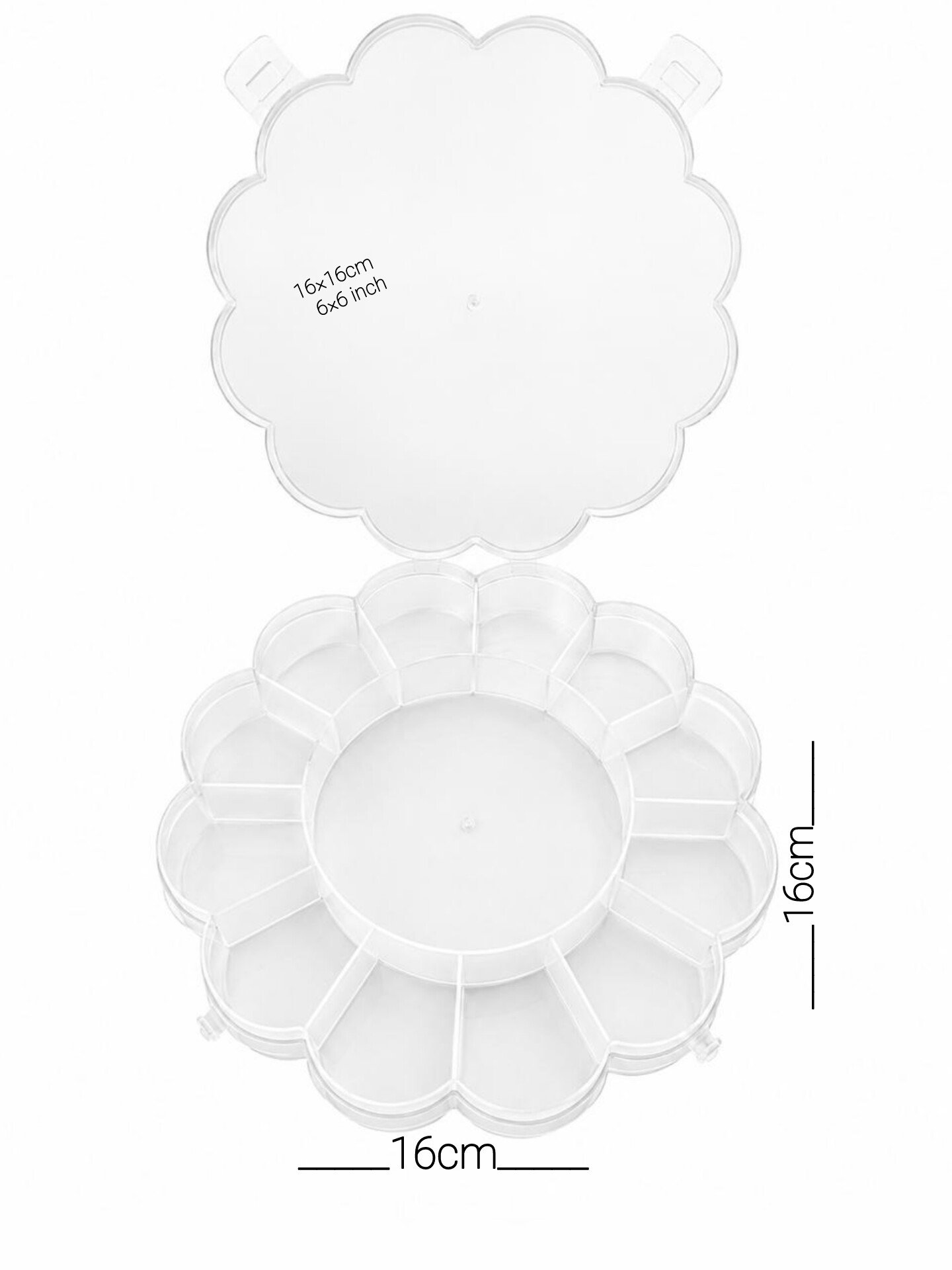 Flower Shape Multi-Purpose Storage Organizer Box | 13 Compartments Portable Beads & Jewelry Container - Image 2