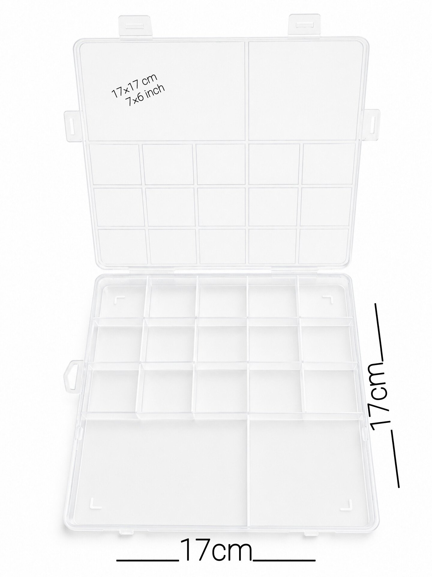 storage box Multi-Purpose Storage Organizer Box | 15+2 Compartments Portable Beads & Jewelry Container - Image 2