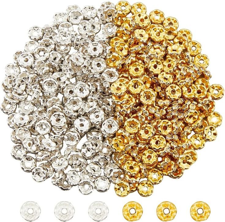 Premium Rhinestone Spacer Beads for Jewellery Making, DIY Craft & Bracelet Accessories