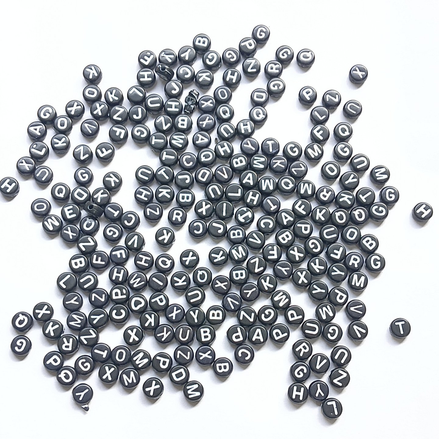 Black Alphabet Letter Beads for Jewelry Making & DIY Crafts