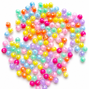 Multicolor Pastel Acrylic Round Beads – Glossy DIY Jewelry Making & Craft Beads