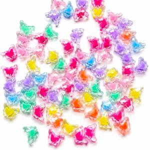 Multicolor Transparent Butterfly Acrylic Charms for DIY Jewelry Making & Craft Decoration
