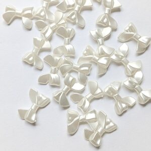 Pearl Ivory Bow Charms for Jewelry Making