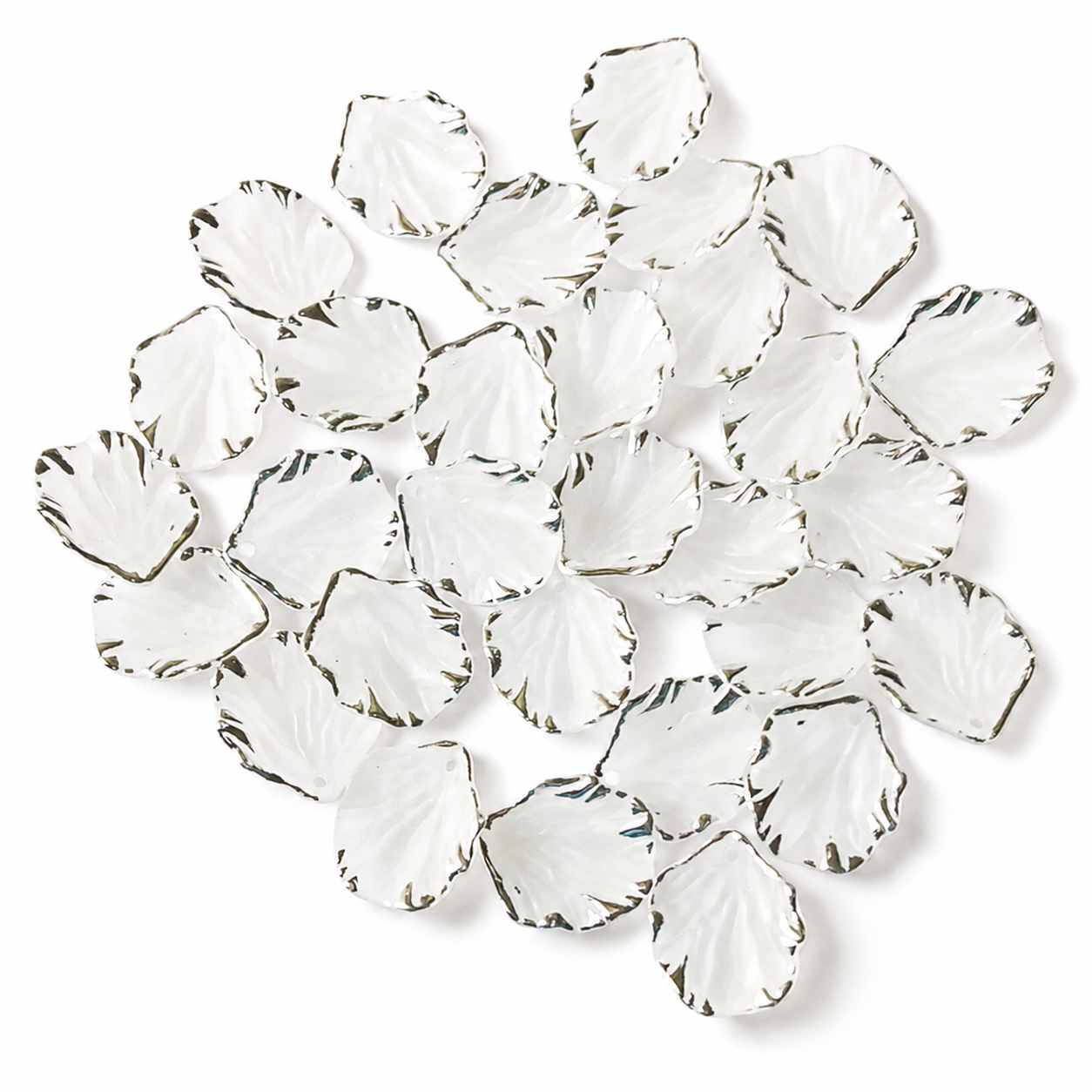 White Star Print Round Acrylic Beads
