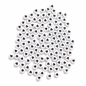 Heart Print Round Alphabet Beads