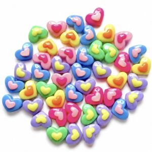 Colorful Heart Resin Flatback Charms,beads
