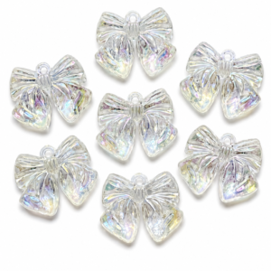 Iridescent Crystal Bow Acrylic Charms for Jewelry Making
