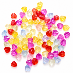 Multicolor Transparent Heart Shape Acrylic Beads for Jewelry Making