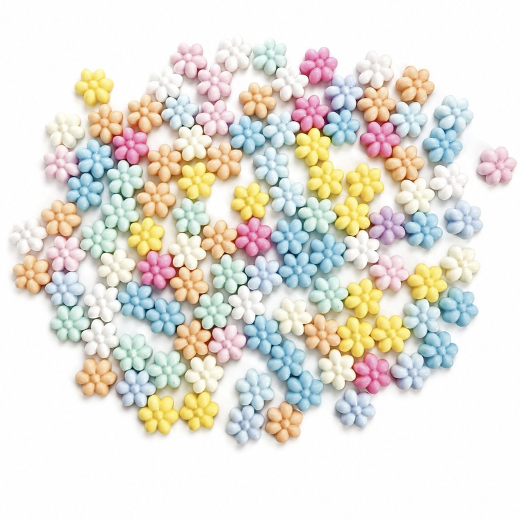 Pastel Flower Shape Flatback Charms for DIY Crafts
