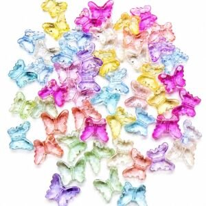 Multicolor Transparent Butterfly Acrylic Beads for Jewelry Making