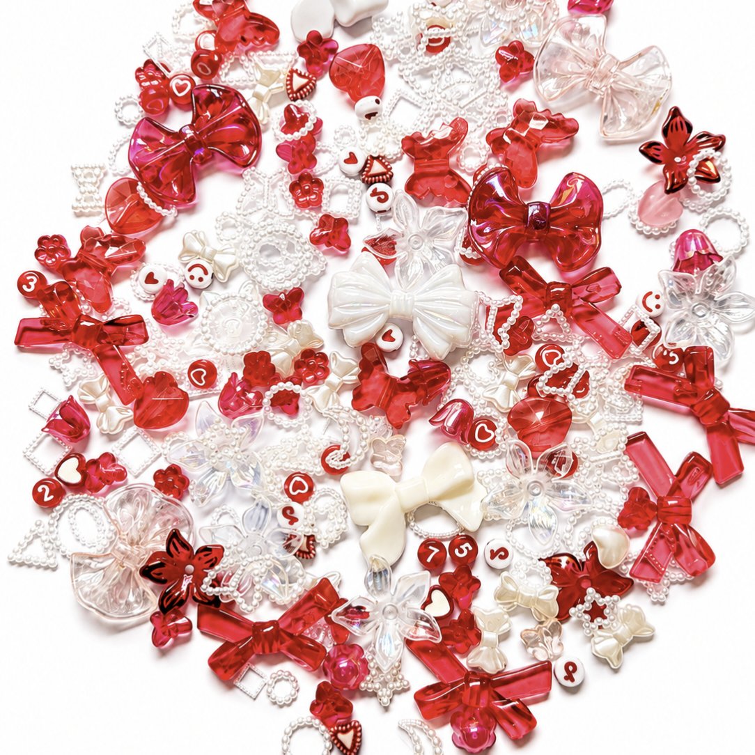 Red colour Beads Soup & DIY Charm Combo Pack