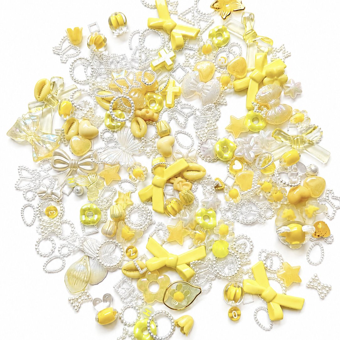 Yellow colour Beads Soup & DIY Charm Combo Pack