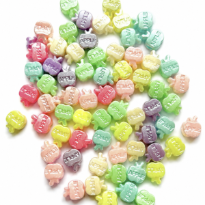 Pastel apple Outline Acrylic Charms – Pendant Connectors for DIY Jewelry Making