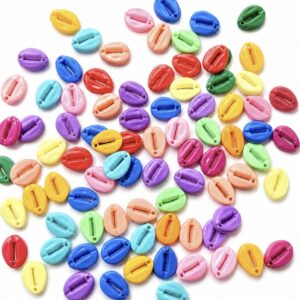 Multicolor Cowrie Shell Acrylic Charms – Ocean Style Flatback Beads for DIY Jewelry & Crafts