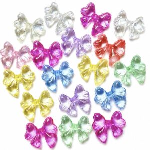 Transparent Multicolor Bow Acrylic Cute Ribbon Charms for DIY Crafts