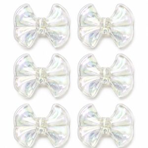 Transparent AB Bow Flatback Acrylic Ribbon Charm for DIY Craft