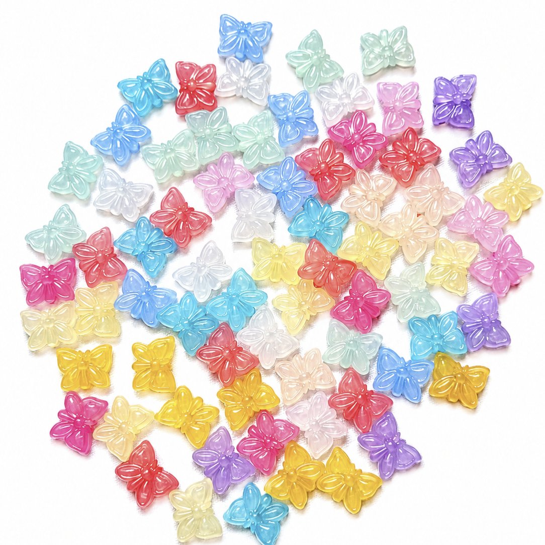 Multicolor Butterfly Acrylic Flatback Cabochons for DIY Jewelry & Craft Making