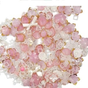 Pink colour Beads Soup & DIY Charm Combo Pack