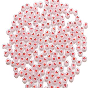 Red Heart Beads for Jewelry Making & DIY Crafts
