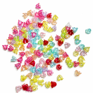 Pastel AB tulip beads Acrylic Charms for Jewellery Making (Mixed Colours)