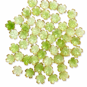 green mini flower beads charms