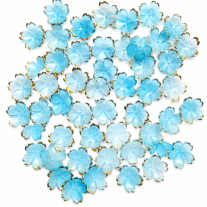 blue mini flower beads charms