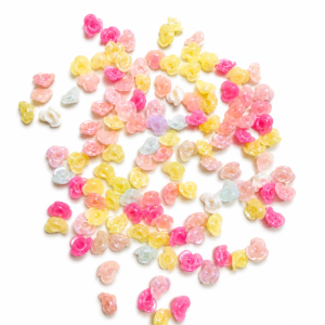 Pastel AB Heart Acrylic Charms for Jewellery Making (Mixed Colours)