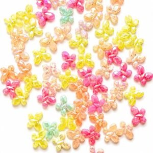 Pastel AB butterfly Acrylic Charms for Jewellery Making (Mixed Colours)