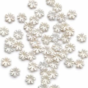 matt snowflakes beads white pearl beads 50 piece