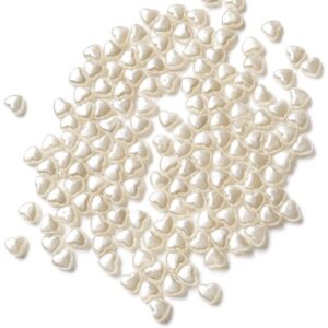White Pearl Heart Charms beads