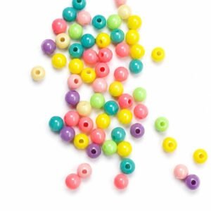 Pastel AB round beads Acrylic Charms for Jewellery Making (Mixed Colours)