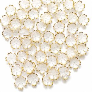 white mini flower beads charms