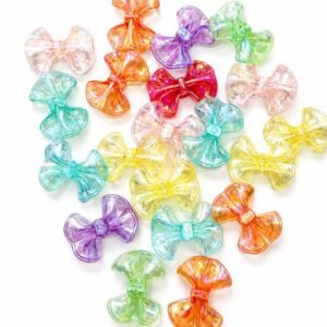 Transparent big Multicolor Bow Acrylic Cute Charms for DIY Crafts