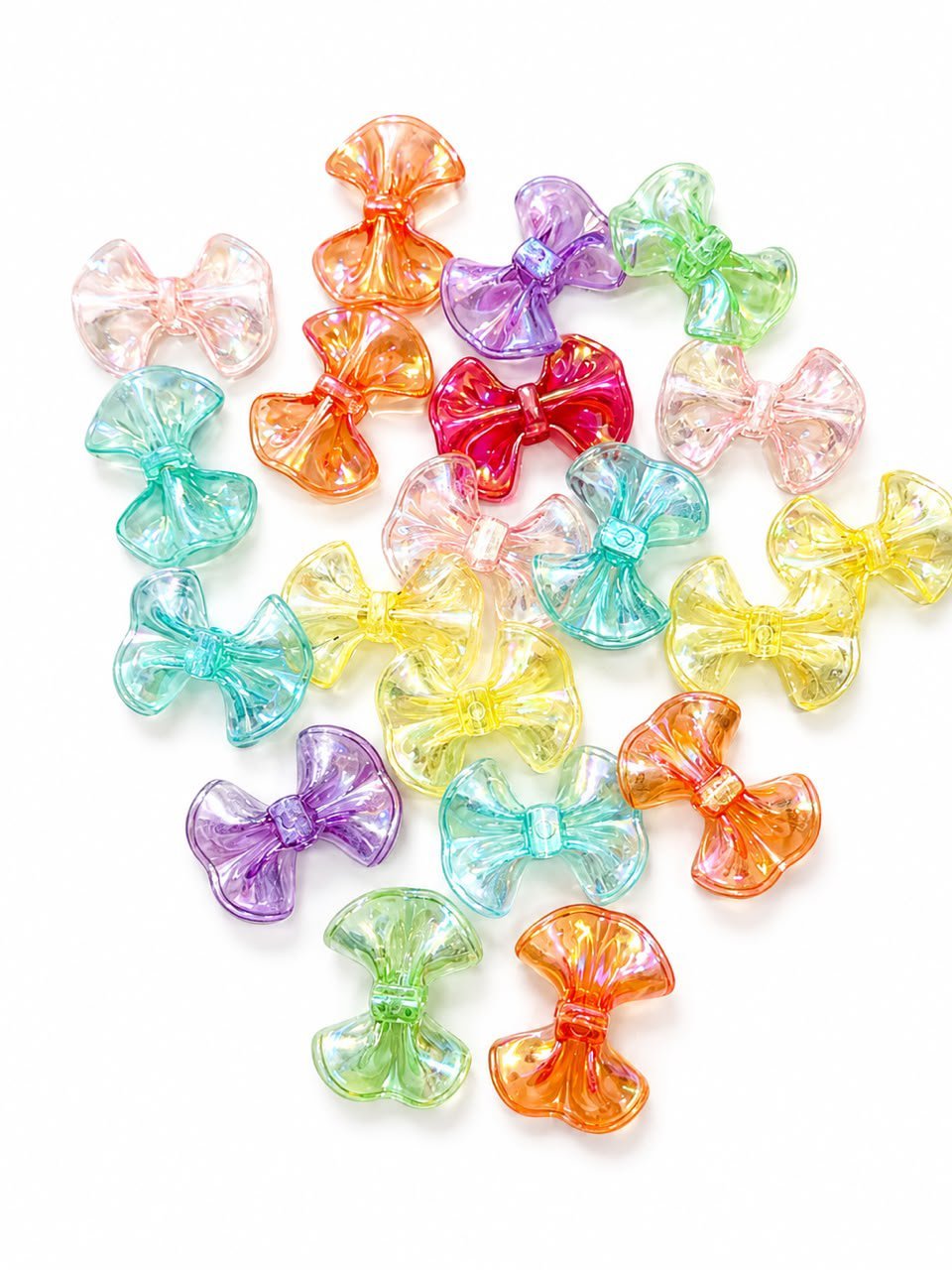 Transparent big Multicolor Bow Acrylic Cute Charms for DIY Crafts