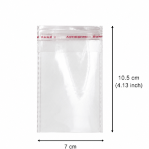 Transparent Self Adhesive Plastic Packaging Pouch (7 x 10.5 cm)