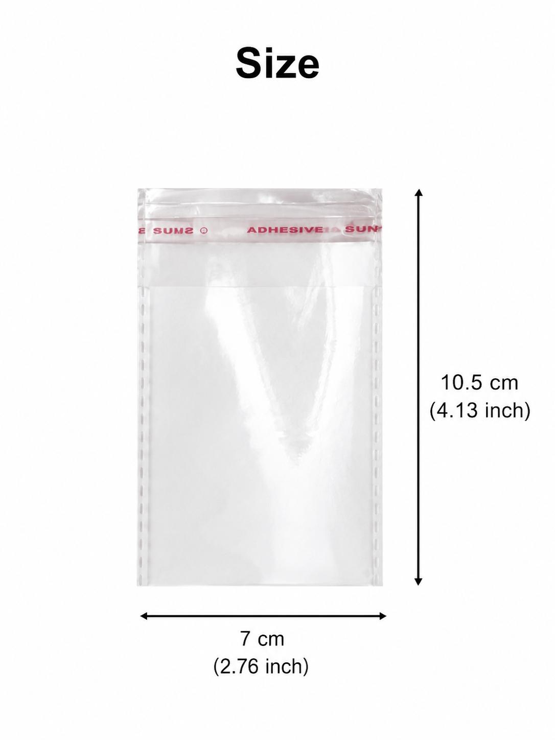 Transparent Self Adhesive Plastic Packaging Pouch (7 x 10.5 cm)