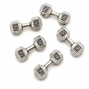 silver dumbbell charms