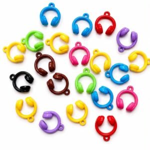 acrylic headphones charms mix colour random 5 piece