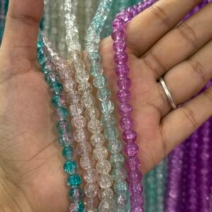 8mm Double Shade Cracker Glass Beads 100 beads in 1 string/line