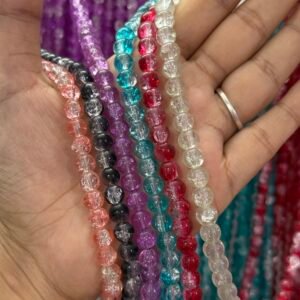 Double Shade Cracker Glass Beads 100 beads string/line