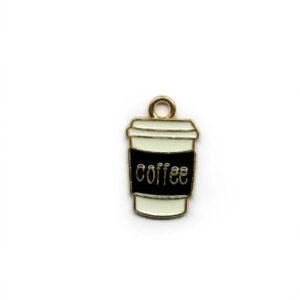coffee cup enamel charms combo