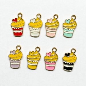 cup cakes enamel charms combo mix colour